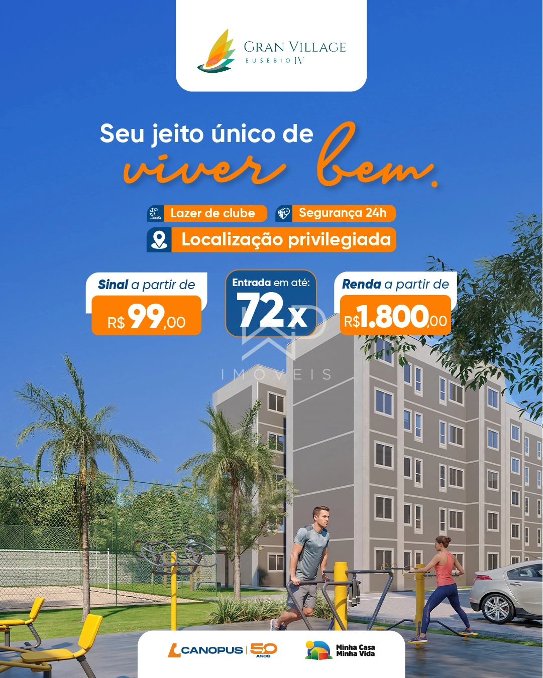 Apê com 2 Quartos no Eusébio | Renda a partir de R$ 7 mil - Entrada Facilitada