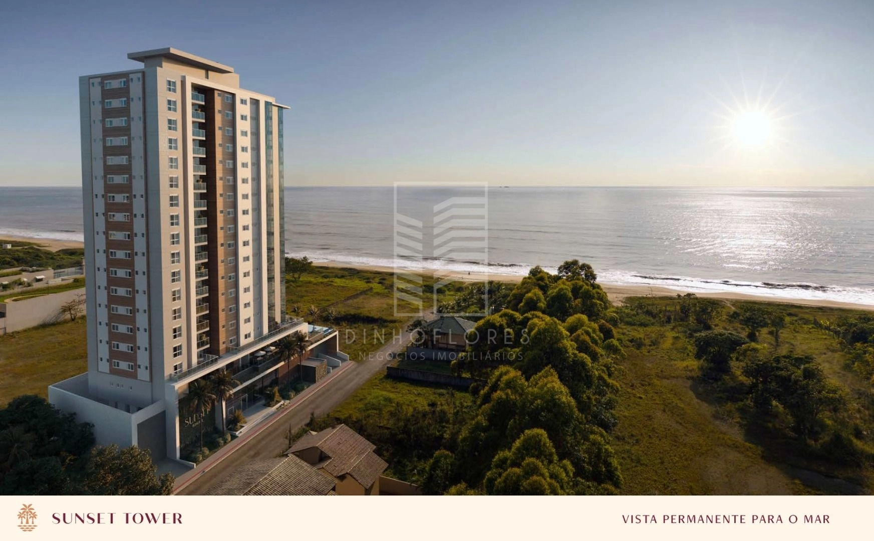 Sunset Tower em construção, vista mar definitiva em Balneário Piçarras -SC