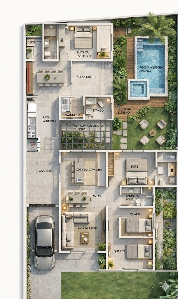 Casa com piscina, churrasqueira e 4 quartos no centro de Estância Velha, RS