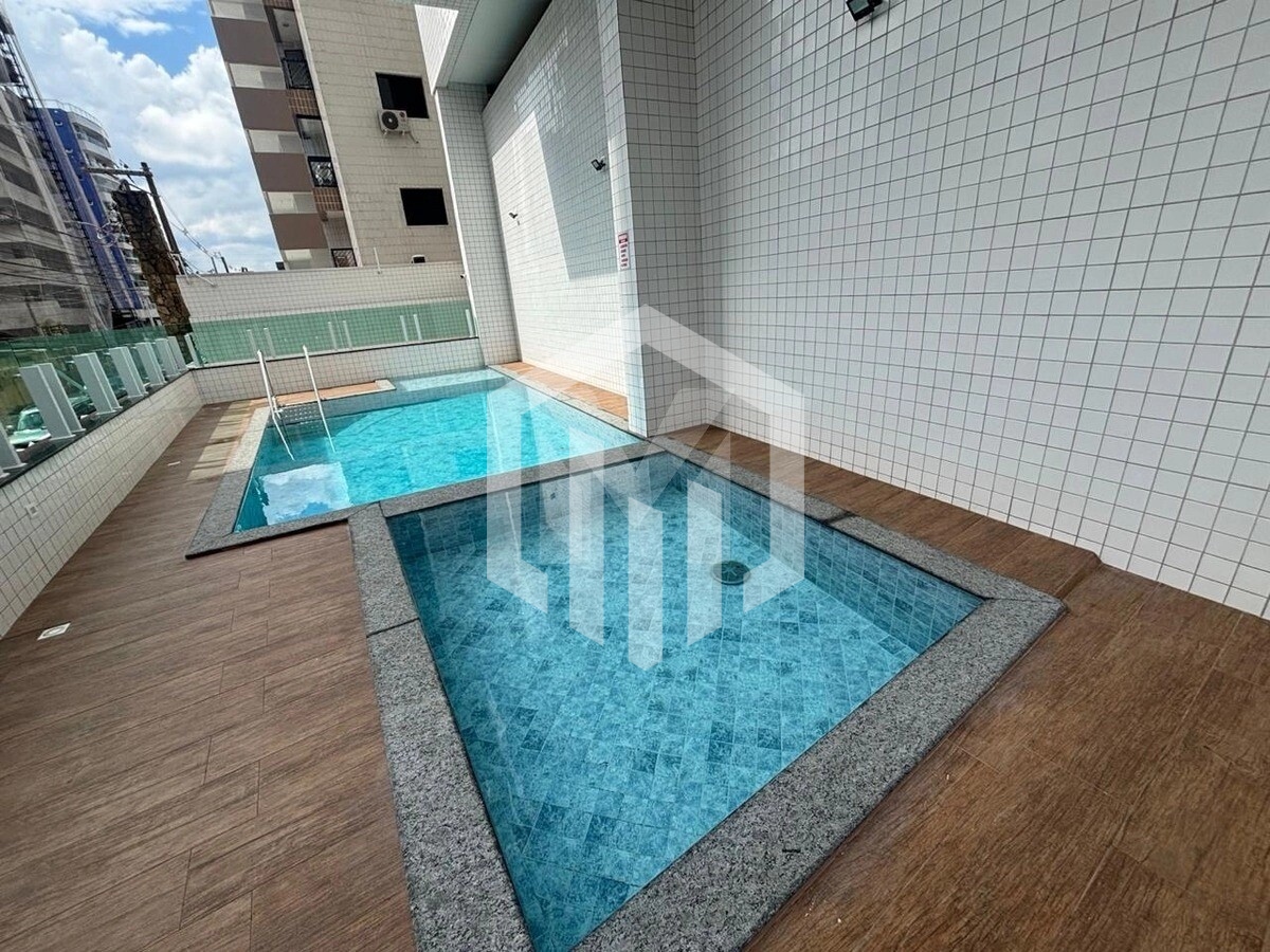 Apartamento de 70m² com suíte, sacada gourmet e lazer completo na Aviação, Praia Grande/SP