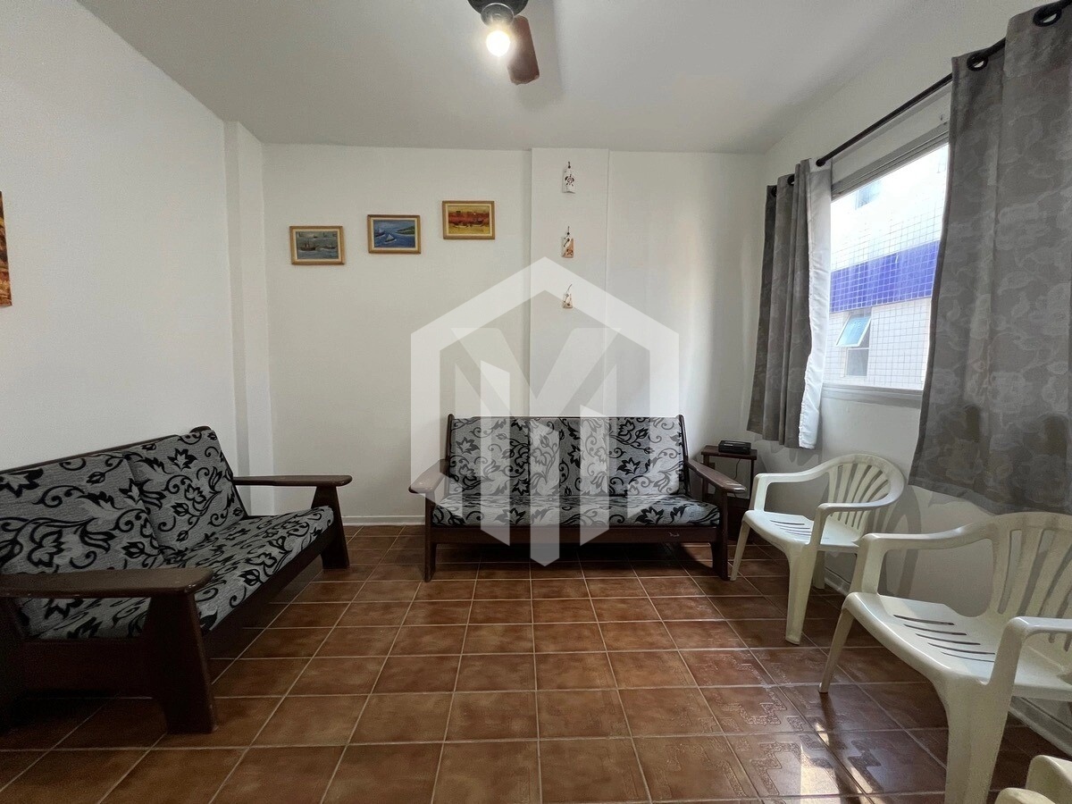 Apartamento 1 dormitório na Vila Caiçara, frente ao mar, próximo a comércio e praia
