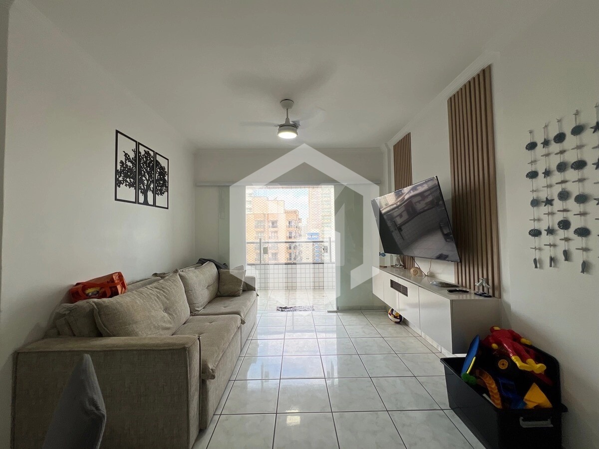 Apartamento de 3 dormitórios com vista para o mar na Aviação, Praia Grande, mobiliado e com 2 vagas
