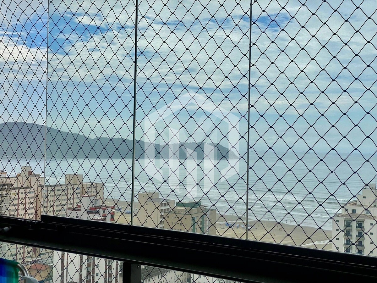 Apartamento na Guilhermina com vista definitiva para o mar, mobiliado, 2 suítes e 2 vagas