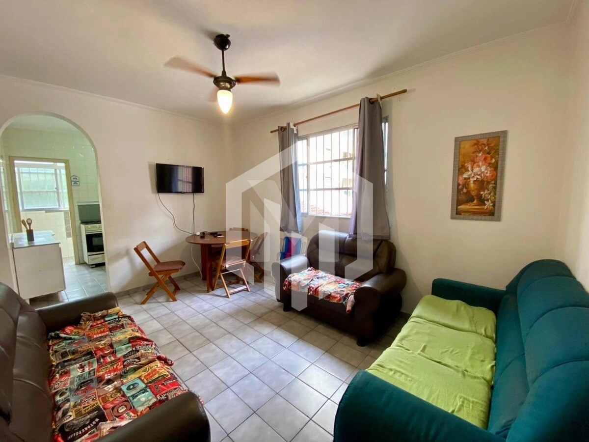 Apartamento de 1 dormitório a 300m da praia na Guilhermina, Praia Grande