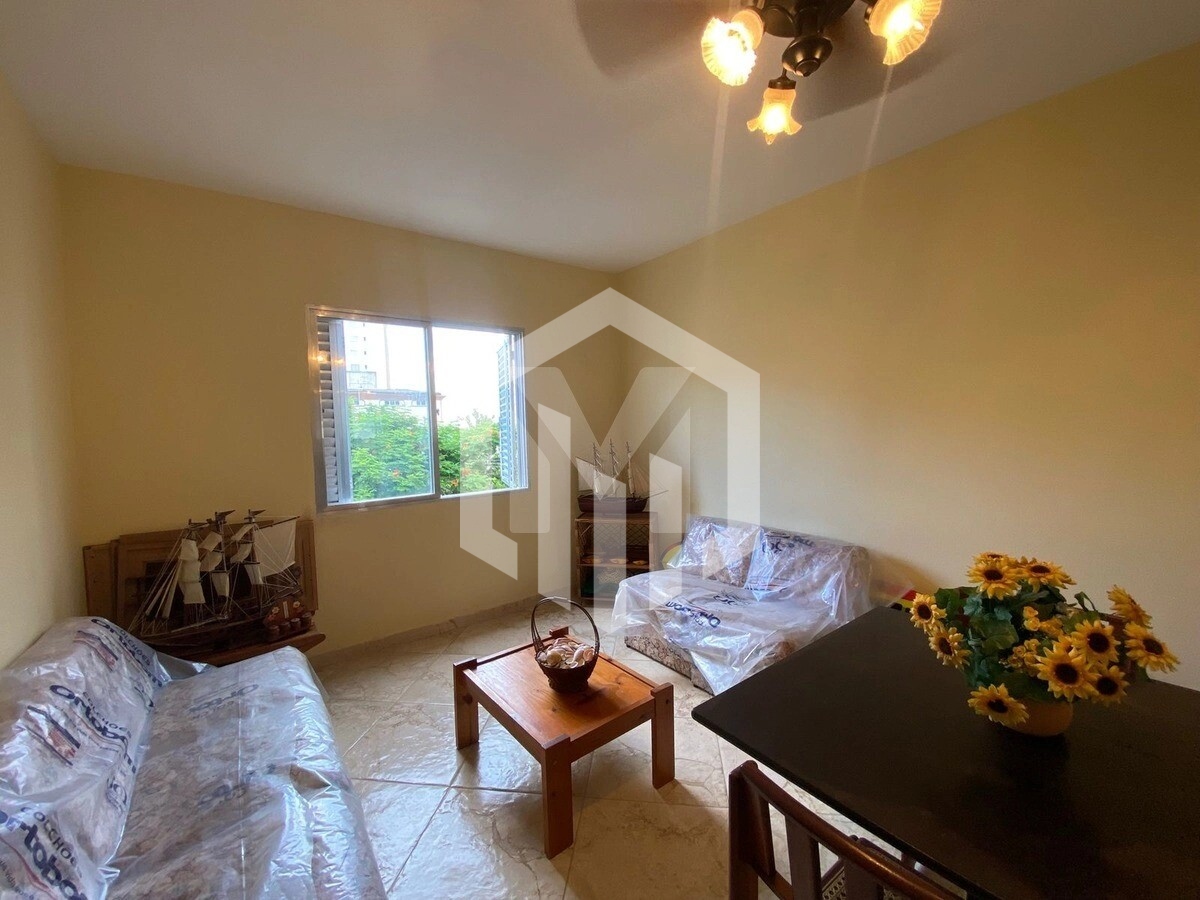 Apartamento de 58m² na Guilhermina, a 100m do mar, com 1 dormitório e vaga de garagem
