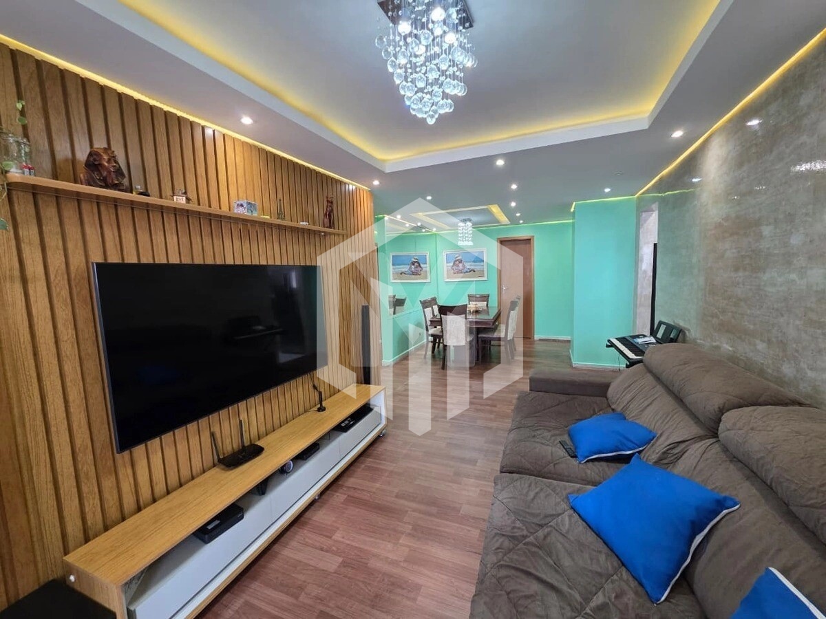 Apartamento com 4 suítes, varanda gourmet e 3 vagas na Guilhermina, Praia Grande