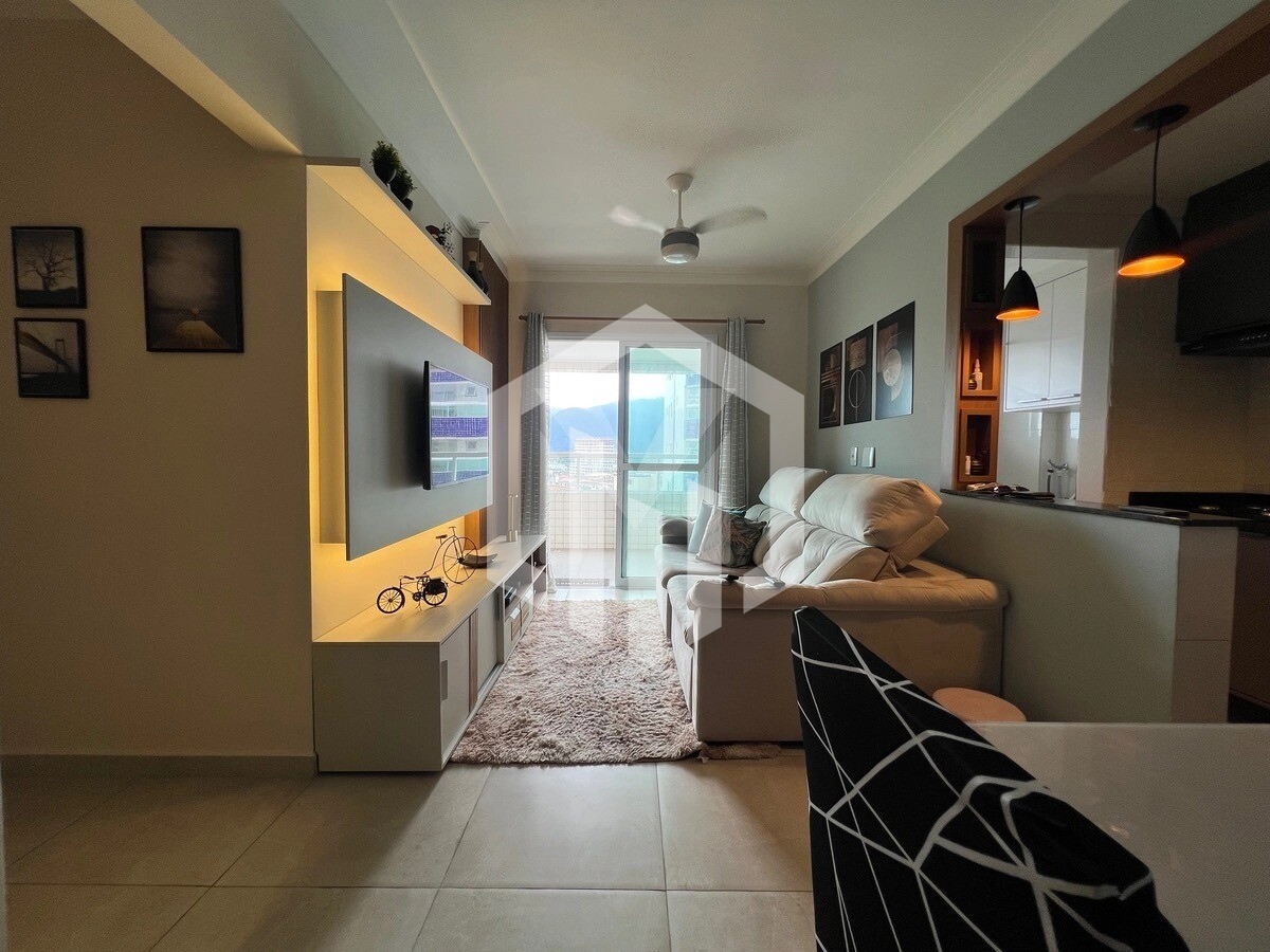 Apartamento com vista mar no Caiçara, 2 dormitórios, 1 suíte, lazer completo, R$ 620.000