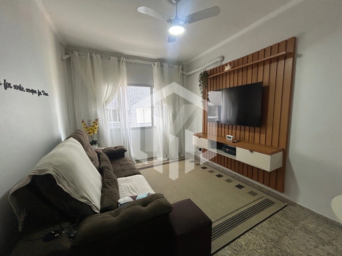 Apartamento de 84m² no Caiçara, Praia Grande, com 2 dormitórios, vaga e documentação em ordem.