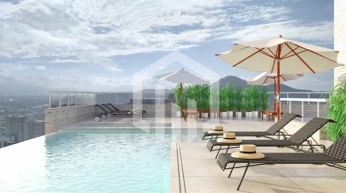 Apartamento de 2 quartos com suíte, piscina, academia e espaço gourmet na Guilhermina, Praia Grande.
