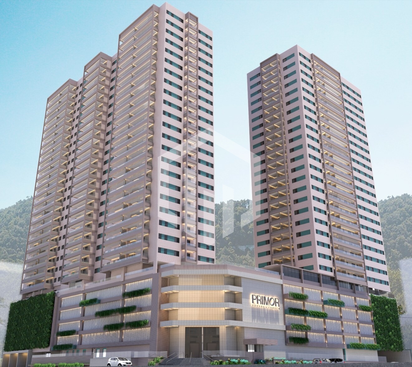 Apartamento com 2 suítes, varanda gourmet, lazer completo e vista parcial do mar em Canto do Forte,