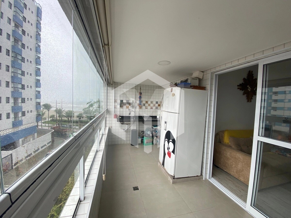 Apartamento com vista definitiva para o mar em Praia Grande, 1 dormitório e lazer completo