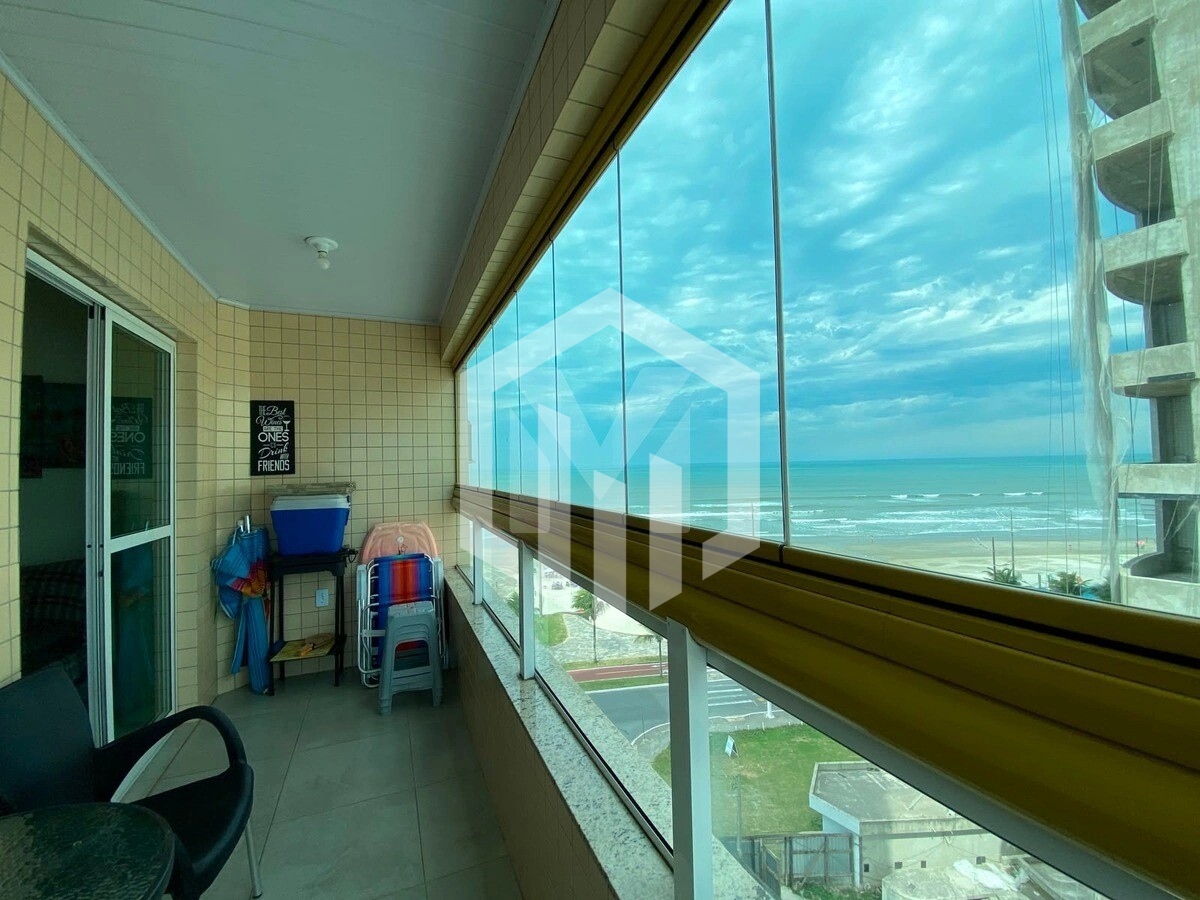 Apartamento frente ao mar com 1 dormitório e vaga em Praia Grande