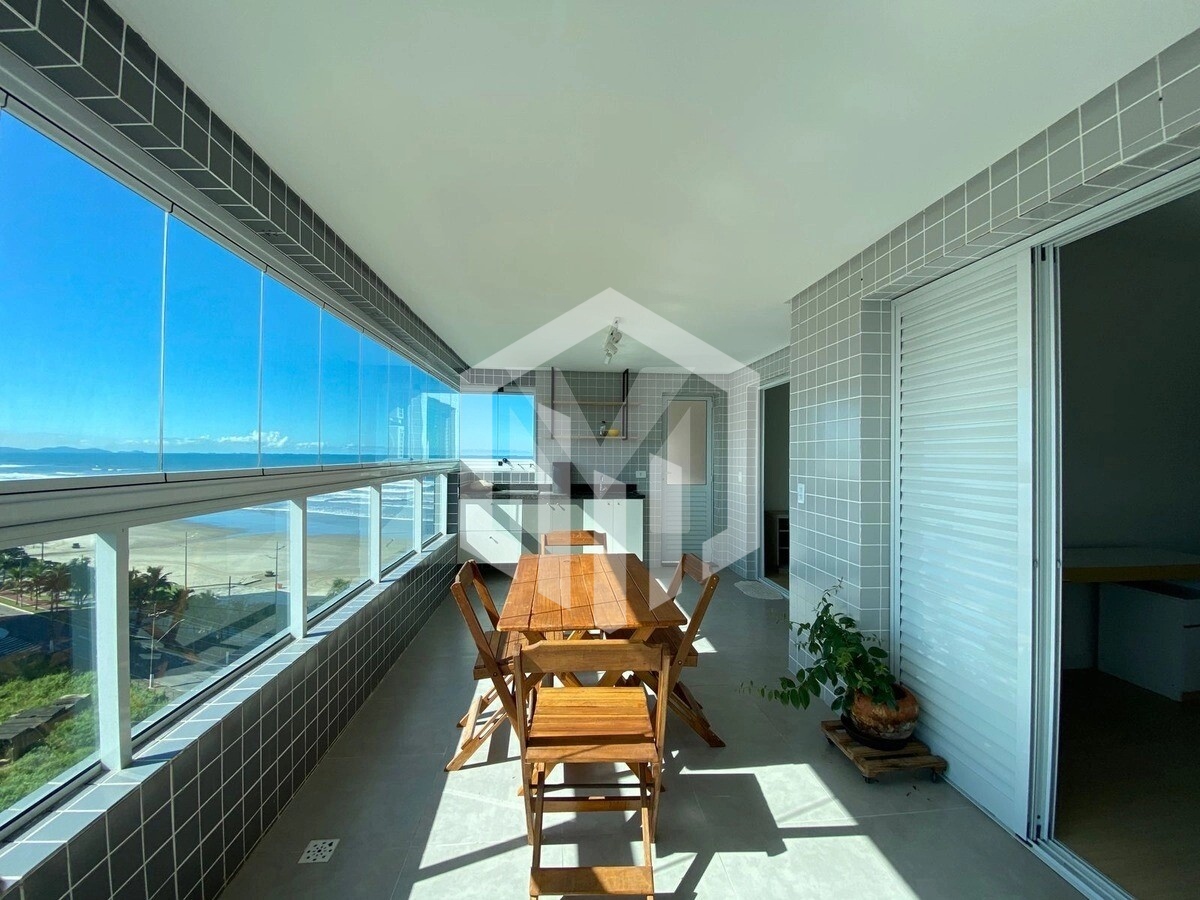 Apartamento com vista para o mar na Caiçara, Praia Grande, 3 dormitórios e 2 vagas