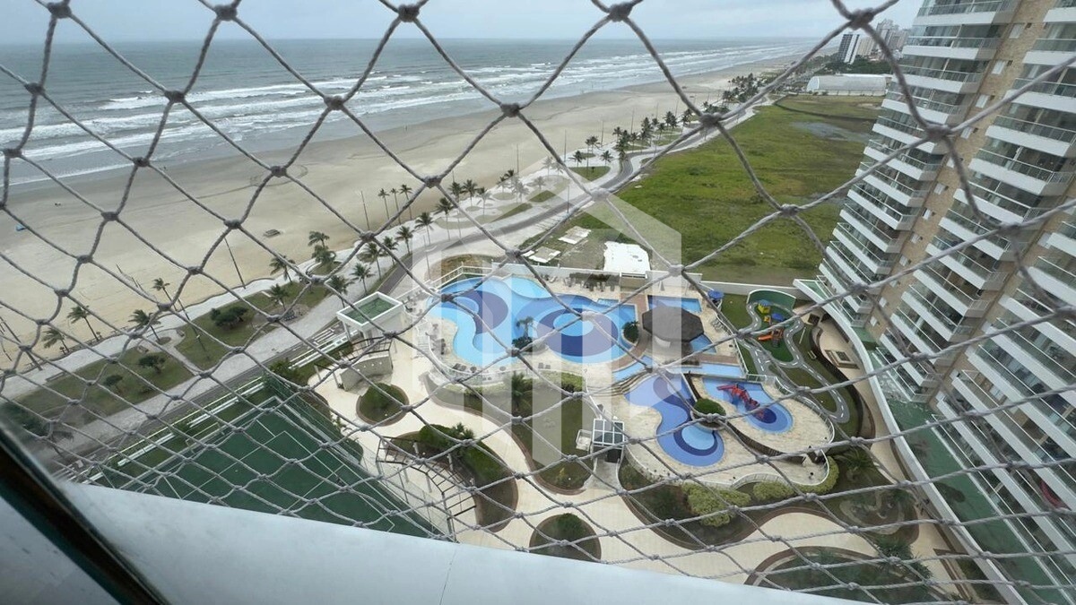 Apartamento com vista definitiva para o mar em Praia Grande, 2 dormitórios, lazer completo e sacada