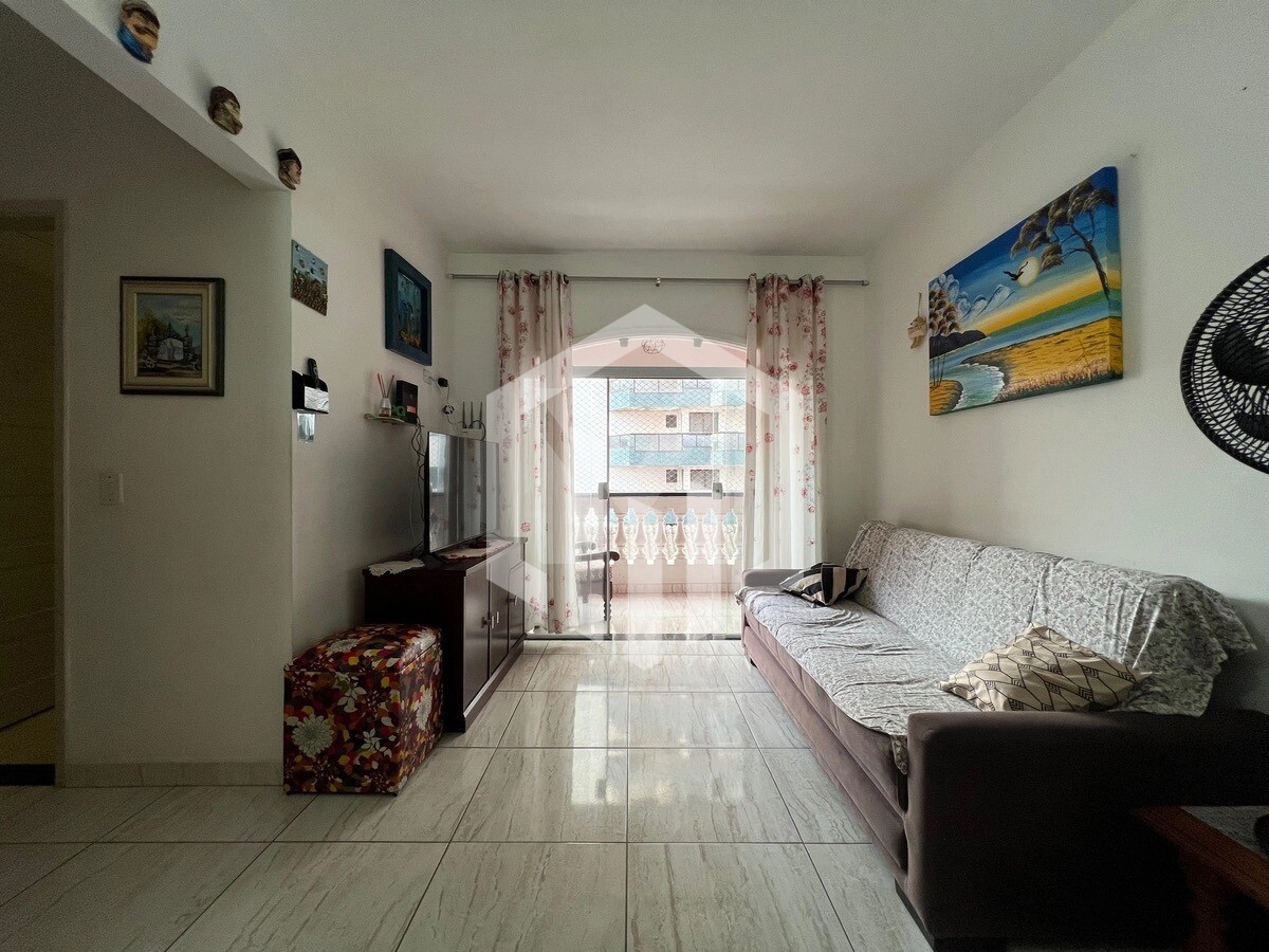 Apartamento de 1 dormitório com vista mar na Praia Grande, Tupi, 65m², lazer completo e vaga de gara