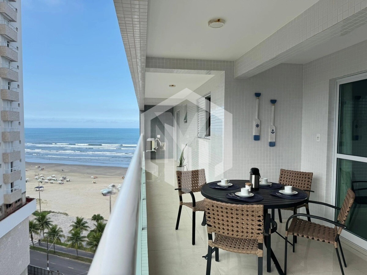 Apartamento mobiliado de 2 dormitórios com vista mar em Maracanã, Praia Grande