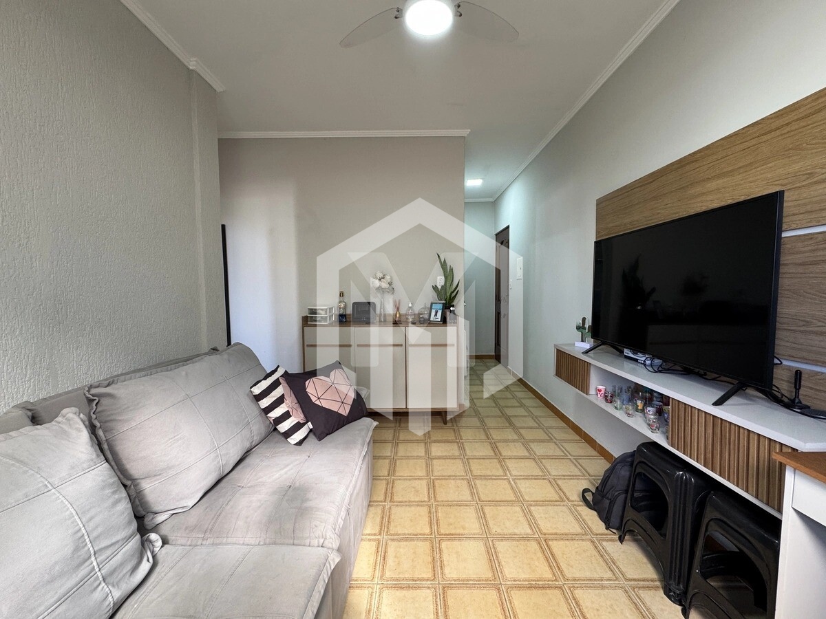 Apartamento de 1 dormitório à venda na Caiçara, Praia Grande, com vaga e documentação em ordem