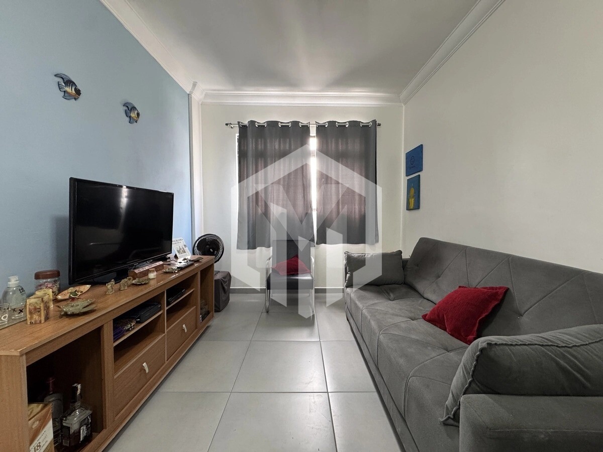 Apartamento mobiliado de 1 quarto na Vila Caiçara, Praia Grande, aceita financiamento