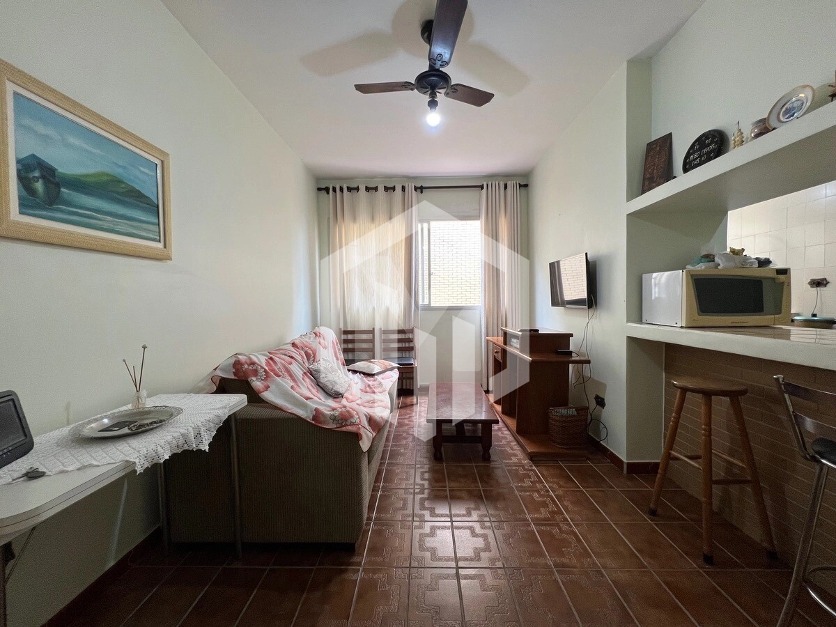 Apartamento com 2 dormitórios e vista frontal para o mar na Vila Caiçara, Praia Grande