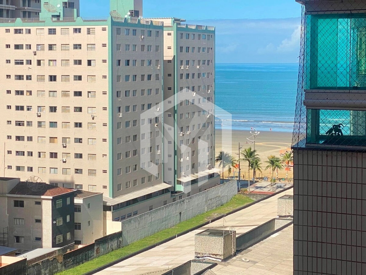 Apartamento no Canto do Forte com Vista Mar, 1 dormitório, piscina e 200m da praia