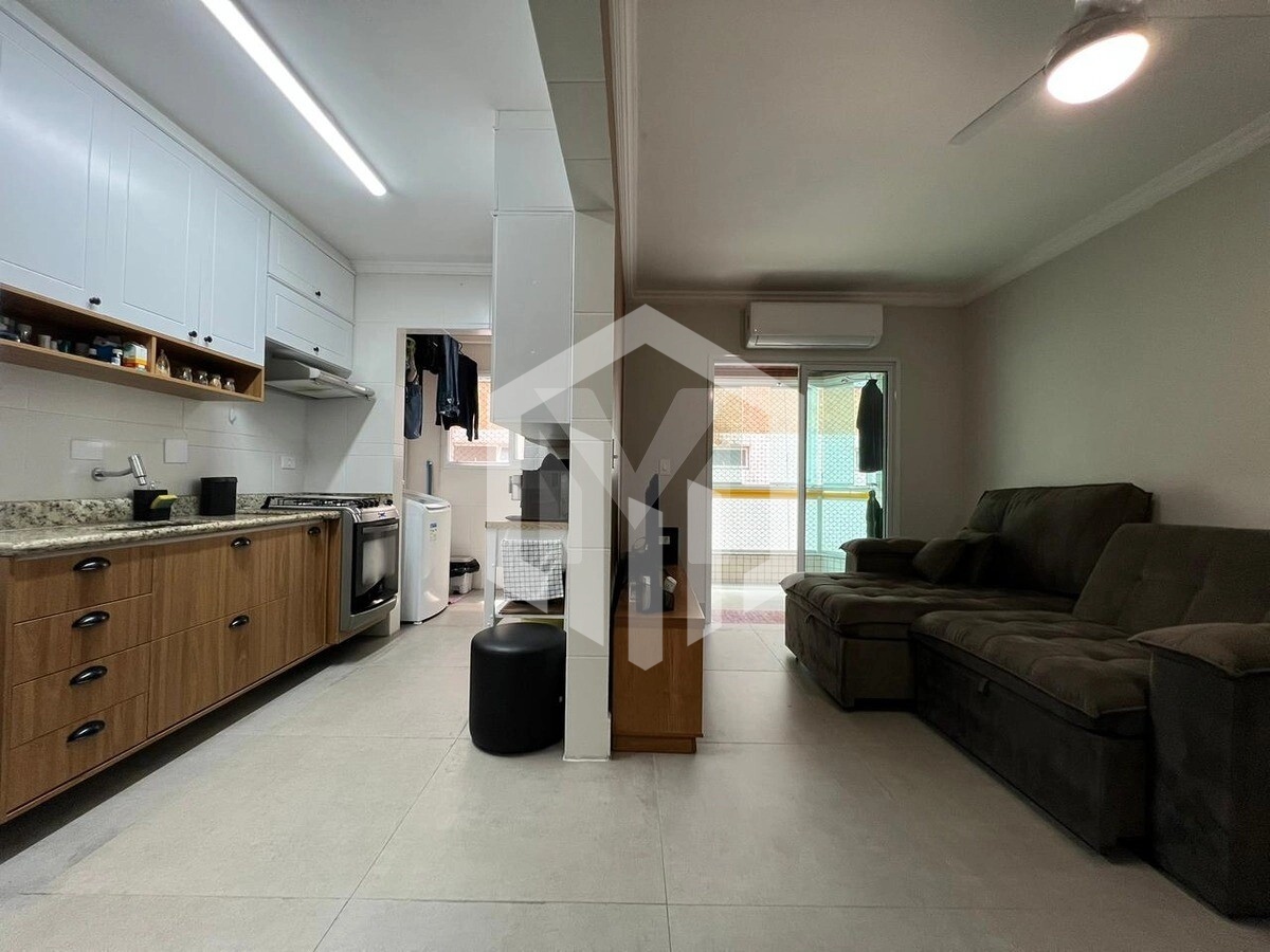 Apartamento mobiliado de 1 dormitório na Vila Caiçara, 100m do mar, com lazer completo em Praia Gran